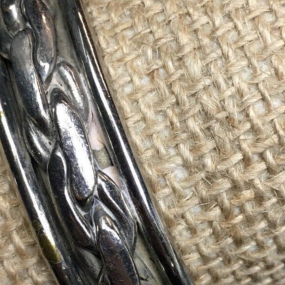 Cuff Bangle Bracelet As Is Silver Chain Link Design Retro BoHo Vintage Classic - Picture 4 of 5